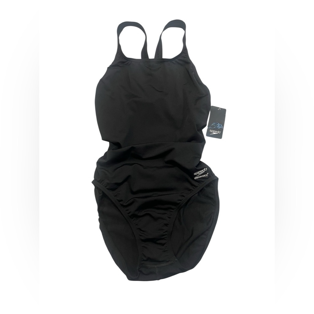 NWT Speedo Team Black Endurance One Piece Swimsuit Size 14/40